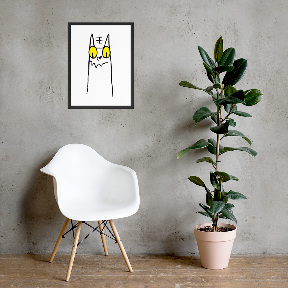 Dizzy Cat Framed poster